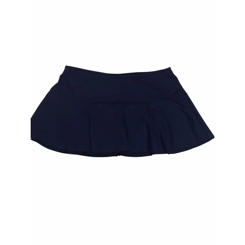 Lands End Womens Flounce Swim Skirt size 12 Blue